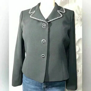 Suit Studio Womens Black Blazer
